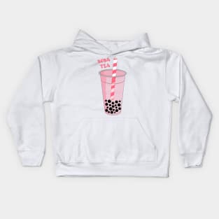 Pink Boba Tea Kids Hoodie